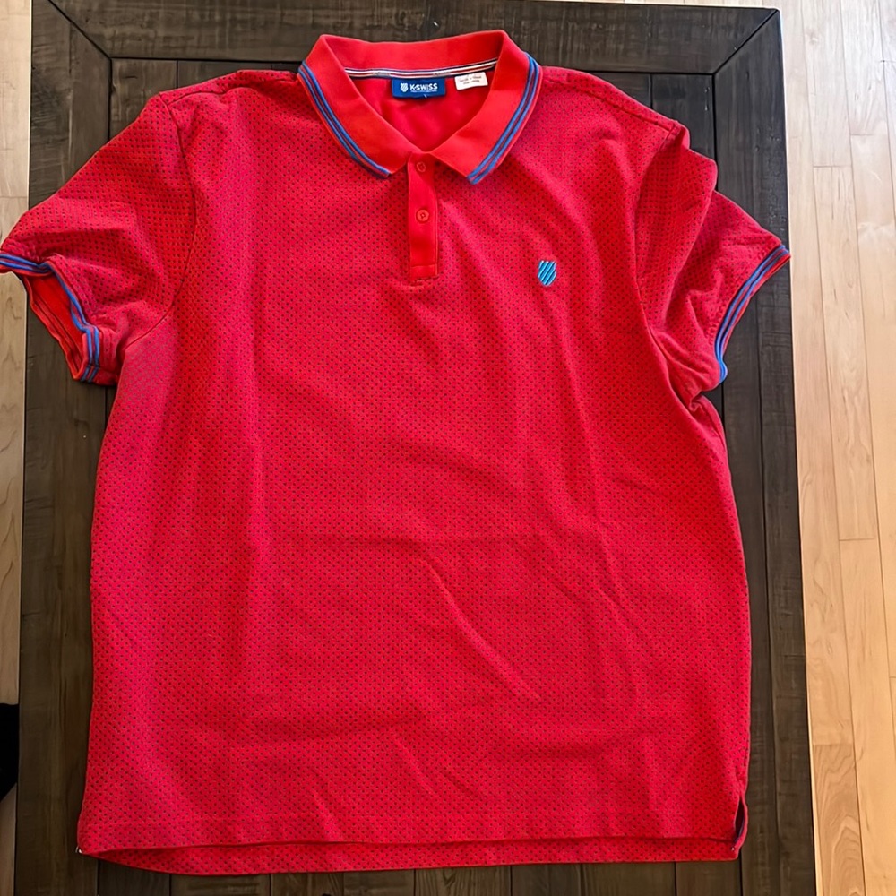 K-SWISS Mens XL, Red Polo shirt